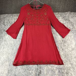Altar'd State Embroidered Bohemian Beaded Dress‎ Women's Size Medium